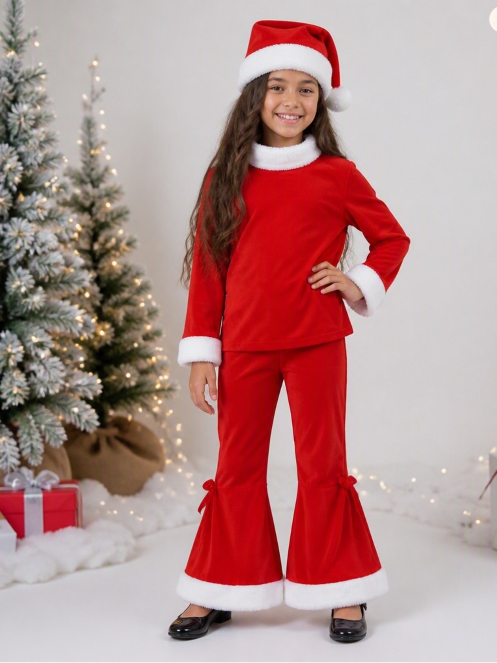 Girls' Christmas Santa Suit - Small - Long Sleeve
Red Holiday Outfit